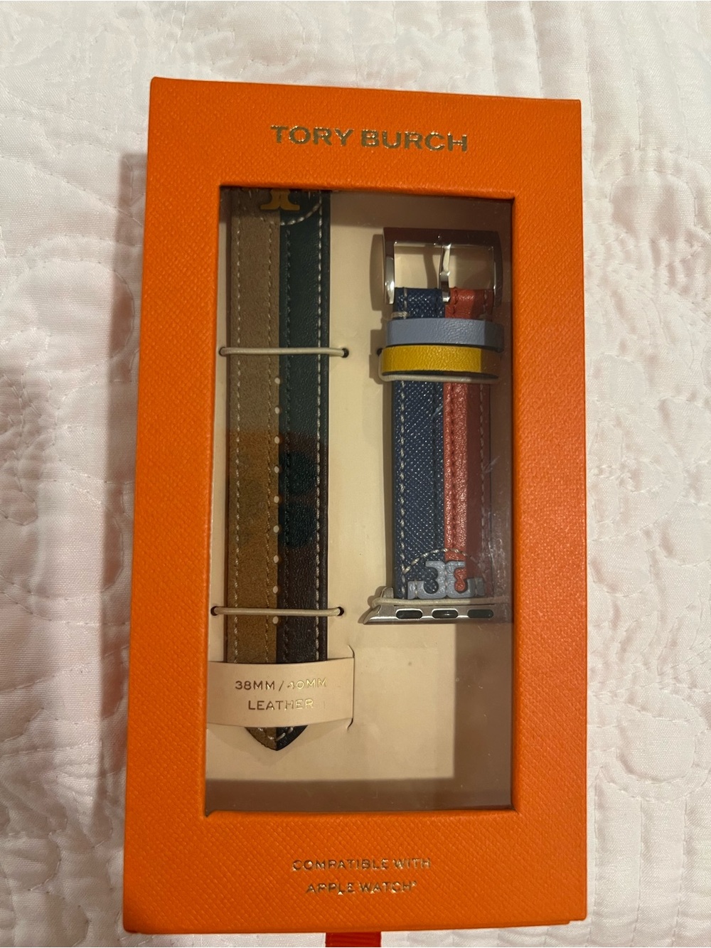 Leather Multicolor Replacement Watch Straps - 38mm/40mm - Picture 4 of 5